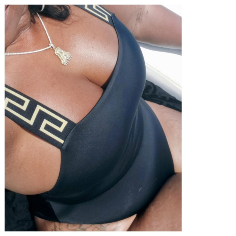 Black Versace one piece swimsuit size 5